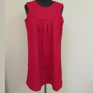 EUC BB Dakota Red Wool Rayon Wide yoke & Hem Dress